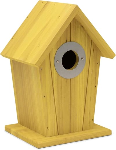 Nestkastje Vogelhuisje - Geel - Houten Nestkast FSC® 100% - Voor Mezen en Mussen