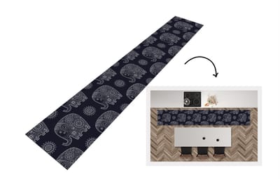 Keukenloper - Loper keuken - Patroon - Olifant - Bloemen - 300x50 cm - Keukenloper vinyl