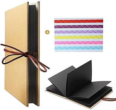 Dailygoody - Fotoalbum - DIY fotoalbum - Perfect voor herinneringen - Zwart - 36 pagina's - Geschikt voor feestelijke gelegenheden - Accordeon stijl