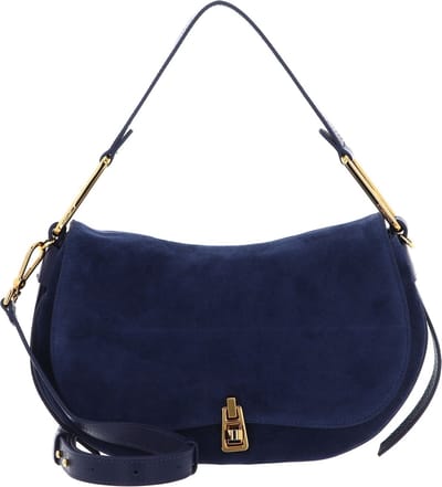 COCCINELLE Leren Schoudertas Magie Suede Handbag Suede Royal Blue Blauw