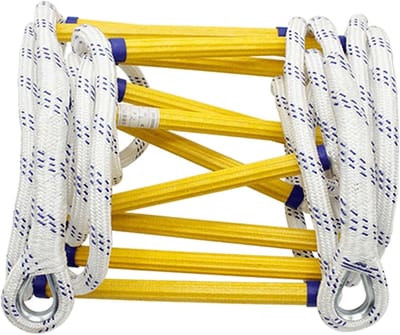 Brandwerende Ontsnappingsladder - Noodladder Touwladder - Veilige Ontsnapping - Vlamvertragend Materiaal - 8 Meter - Zwart