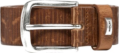 REPLAY Leren Riem Belt W100 Tan Lichtbruin