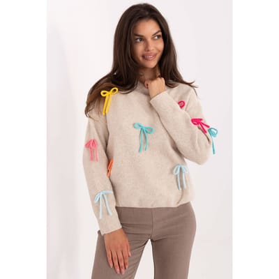 Bow Charm Knit - Beige / One Size