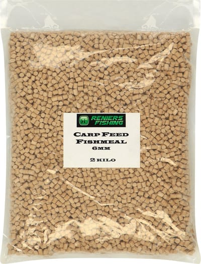 Reniers Fishing Carp Feed Fishmeal Pellet 6mm – Zinkende Vismeelpellets voor Feeder, Baitband en Pellet Waggler - Maat : 1 kilo