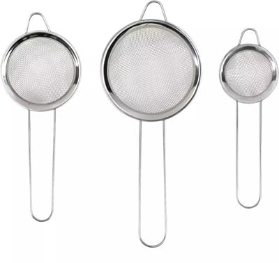 Benson Keuken vergiet/zeef - set 3-delig - RVS - compact - D10/8 en 6 cm