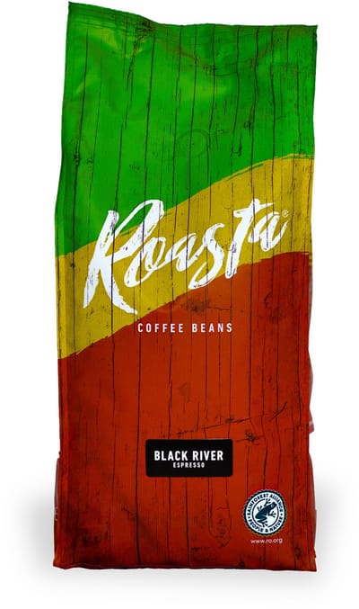 Roasta Black River Espresso Koffiebonen - Donkere Branding - Intense Smaak - 750g - Dark Roast - Verse Koffiebonen - Sterke Koffie - Espressomachine Bonen - Roasta Coffee - Krachtig & Vol