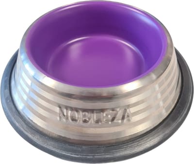 Nobleza RVS Voerbak Hond en Kat - Drinkbak - Anti-Slip - 15,9 cm - Paars