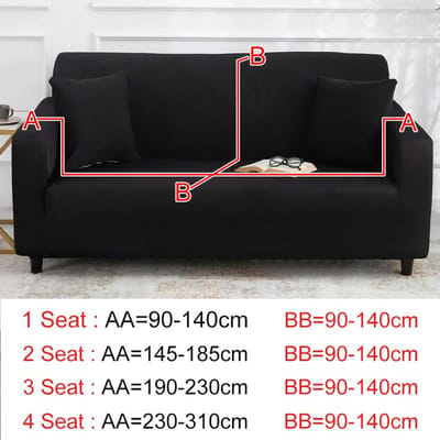 23 Kleuren Bankhoes Ademend Elastisch Goedkoop Bankbeschermer Bank All-Inclusive Mode Patroon Bankhoes Voor Woonkamer 1 Seat 90-140cm black