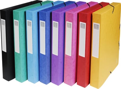 Exacompta 8x Klasseerdoos glanskarton Rug 40mm - A4 - Geassorteerd - 50400E
