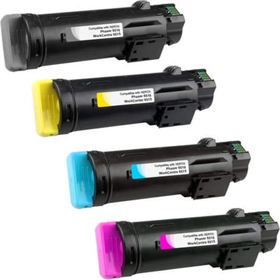 Toners geschikt voor XEROX Phaser 6510 | Multipack van 4 stuks Geschikt voor Xerox Phaser 6510 6510dn 6510td v/dn v/n Workcentre 6515 6515dn 6515dni 6515v/dn 6515v/dni 6515v/dnm