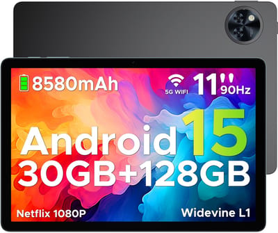 DOOGEE U11 Pro - Tablet - Tablets - 30GB RAM + 256GB ROM(2TB/TF) - 8580 mAh - 11 Inch 1080P 90 Hz - Dubbele luidspreker - T7200 Octa Core - 13MP Camera - 5G WIFI - Face ID - 7.9 mm Metallic Body - Zwart