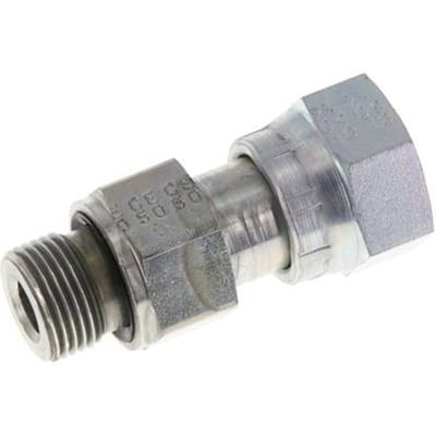 UN 13/16''-16 x G 3/8'' F/M Verzinkt Stalen Neusstuk ORFS 630 Bar - Hydrauliek - FL2S-FM-EZE-013U-038G-O