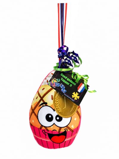 Avondvierdaagse Wandelvierdaagse Omhangcadeau - Stoere Cupcake met Gouden Medaille