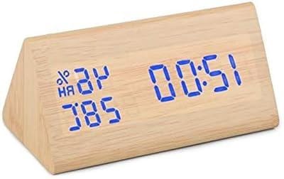 Digitale Wekker - Tafelklok LED - Wakker Worden - Geluidsgevoelige Weergave - 15 cm Lengte - Houtkleur