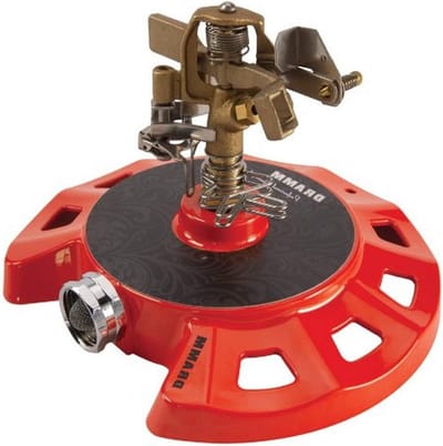 Impuls Sproeier - Cirkel Sproeier Tuin - Gazon Water Geven - Zware Metalen Basis - 70 voet Diameter - Rood