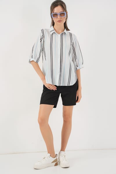 Gestreept Poplin Shirt