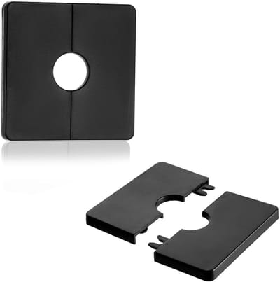 Zelfklevende Decoratieve Afdekking voor Douche en Kraan (22mm, Vierkant, Zwart) - 2 Stuks