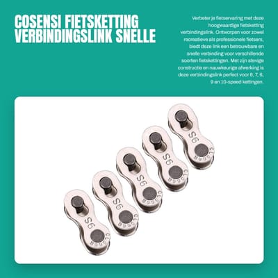 Dailygoods- Fietsketting Link - 5 Paar - Snelle Ontkoppel Link - Staal - Antiroest - Geschikt voor 6/7/8/9/10 Speed Kettingen - Eenvoudig in Gebruik - Fiets Ketting