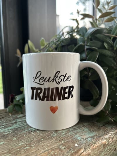 Creaties van Hier - Mok - Leukste Trainer - Bedankt - Keramiek - 325 ml