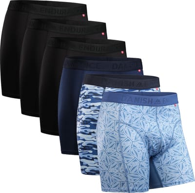 DANISH ENDURANCE Sportonderbroeken Heren - Quick Dry - Sport Boxershorts - 6 pack - Meerkleurig - Maat 3XL