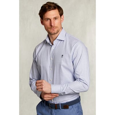 River Woods Custom Fit Checked Shirt Blue/white Blue Size: 3XL | Casual Shirts Outlet | Heren | Blauw