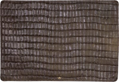 Dutchdeluxes - Vol nerf leer - Handgemaakt - Luxe - Placemats - 1 stuk - Donkerbruin