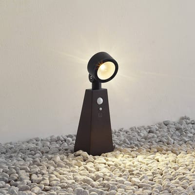 Lindby - Solar buitenverlichting - 1licht - Gegoten aluminium, glas - H: 26 cm - zwart - Inclusief lichtbron