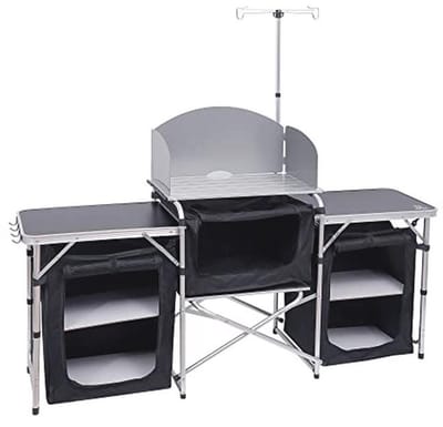 Camping keukentafel klaptafel met kookstation en opbergruimte - Ideaal voor buiten, strand, barbecue en picknick