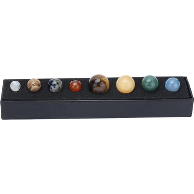 8 Planeten Kristallen Ornament Huis Bureau Bol Galactische Planeten Decoratie voor Genezing Meditatie black