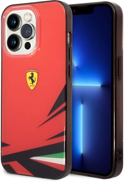 Ferrari Backcover - iPhone 14 Pro - Rood - Double Layer Print - Slanke pasvorm
