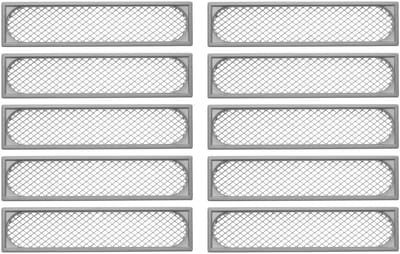 SOTECH 10 stuks ventilatieroosters 172,5 x 41 mm / inbouwdiepte: 7 mm Luchtdoorlaten met ruitvormige perforatie voor inbouw met afdekrand Ventilatie binnen en buiten