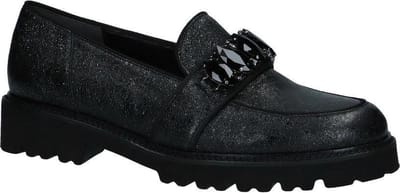 Gabor - 91466 - Mocassins gekleed - Dames - Maat 39 - Zwart;Zwarte - 67 -Glitter Crash Schwarz (Micro)