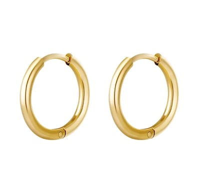 Oorringen - oorbellen - goud kleur - stainless steel - perfecte basic - 1.6 cm - maat large - kliksluiting - makkelijk in en uit doen