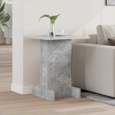 vidaXL - Bijzettafel - Beton - Grijs - 44,5 - x - 45 - x - 55 - cm - Bewerkt - hout