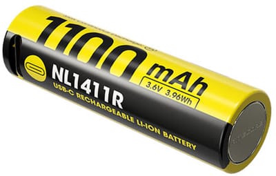 Nitecore NL1411R Oplaadbare 14500 Li-Ion batterij 1100mAh met USB-C Poort