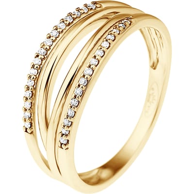 Alliance Double Diamonds 0.080 Cts Yellow Gold