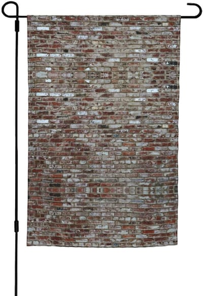 Tuinvlag Steenprint - Decoratieve Banner - Welkom Gasten - Dubbelzijdig Ontwerp - 30x45 cm - Wit
