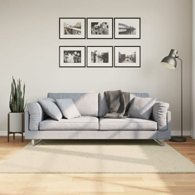 vidaXL - Vloerkleed - HUARTE - laagpolig - zacht - wasbaar - 160x160 - cm - crème