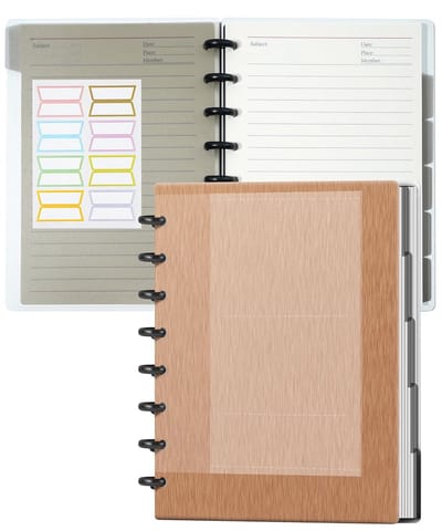 Aanpasbaar Discbound Notitieboek met Verwijderbare Pagina's - Navulbaar Dagboek met 120 Brede Gelinieerde Pagina's