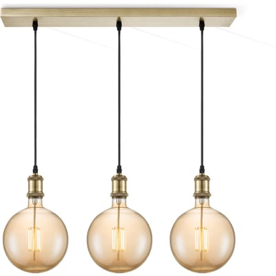 Home sweet home hanglamp Vintage brons 3L Beam Globe g180 - amber