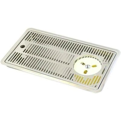 Lekblad voor biertap - bier lekbak - roestvrij staal - 430x245x30 mm - met glazenspoeler