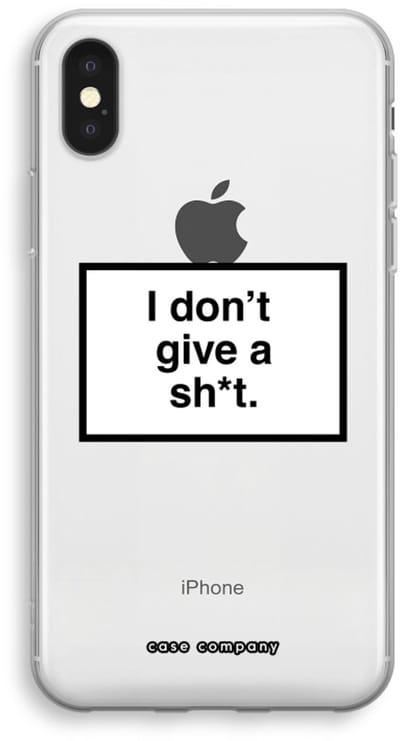 Case Company® - Hoesje geschikt voor iPhone XS hoesje - Don't give a shit - Soft Cover Telefoonhoesje - Bescherming aan alle Kanten en Schermrand