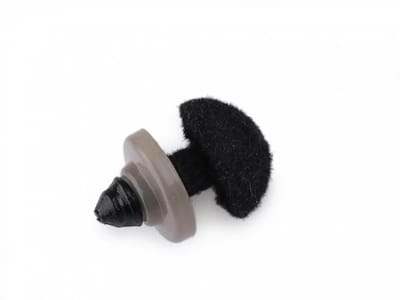 5 veiligheidsneusjes fluweel zwart - 10 x 12mm - neusje + veiligheidsoog - neuzen voor knuffel velvet