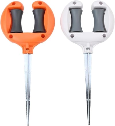 Tuinslang Gids - Slanghouder Roller - Planten Beschermen - Geïntegreerd Staak Roller Systeem - 27 cm - Wit Oranje