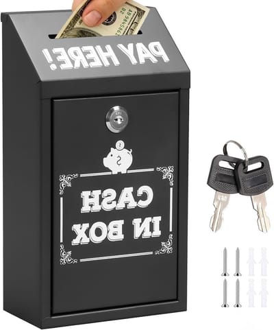 Donatiebox Metaal - Geldcassette Slot - Veilig Geld Verzamelen - Afsluitbaar met 2 Sleutels