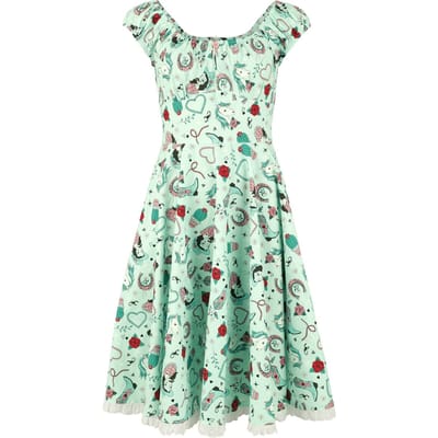 Hell Bunny - Rockabilly Midi-jurk - Kellie Dress - XS tot XL - voor Vrouwen - mint
