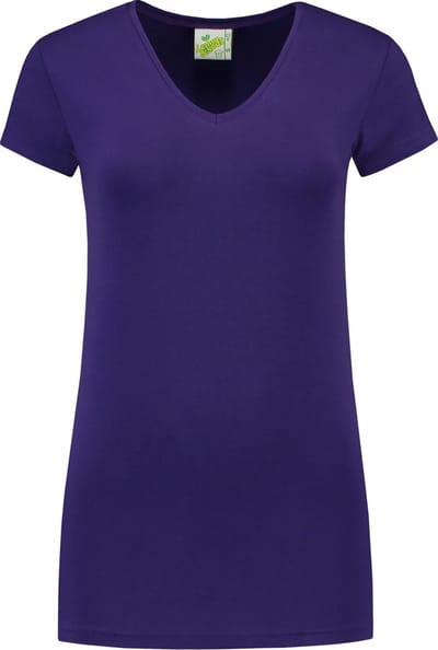 Lemon & Soda dames T-shirt met v-hals in het paars in de maat XL.