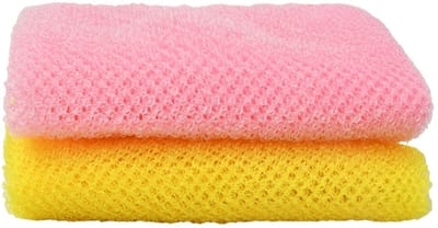 JHUBERS- Exfoliërende Spons Set - 2 x Badnet Spons - Diepe Reiniging - Gladdere Huid - Nylon - 65 x 20 cm - Washandje