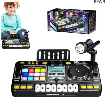 RFWR® Interactieve DJ Mixer voor Kinderen - Muziek Speelgoed met Licht en USB Oplaadfunctie
