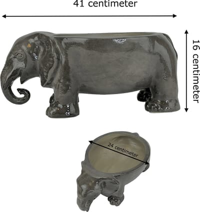 Schaal Olifant Keramiek Donkergrijs L41 x H16 x B24 cm